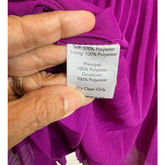 Milly Rosemary Mini Dress in Pleated Chiffon knee Length Dress Size 6 MSRP $450 - Picture 14 of 15